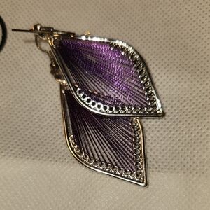 Elegant Purple Leaf Earrings